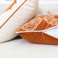 Burnt Orange Damask Embroidered Throw Pillow