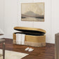 Melinda 48.5" Oval Tufted Bullion Fringe Storage Bench