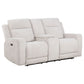 Kennett Chenille Upholstered Power Reclining Loveseat Ivory - view 2