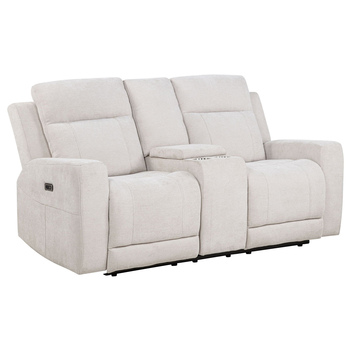 Kennett Chenille Upholstered Power Reclining Loveseat Ivory - view 2