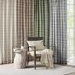 Plaid Faux Leather Tab Top Curtain Panel with Fleece Lining