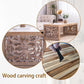 47.2" Rustic Carved Wood Coffee Table
