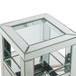 Noralie - 24" Accent Table - Clear Glass, Mirrored & Faux Diamonds