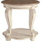 Realyn - Round End Table - White / Brown