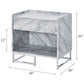 Azrael - Accent Table - White Printed Faux Marble & Chrome