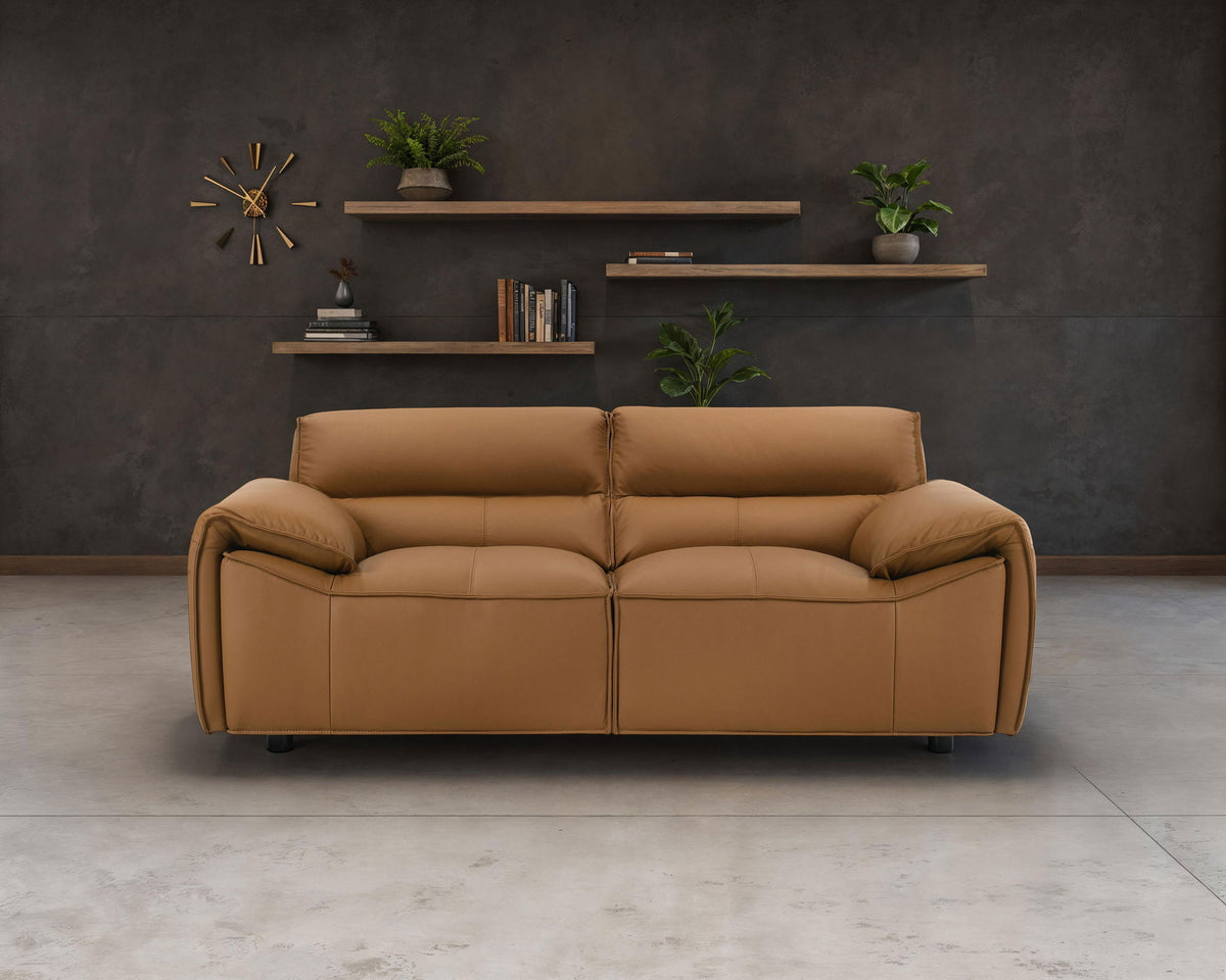 Buxton Top Grain Leather Upholstered Loveseat Orange - view 3