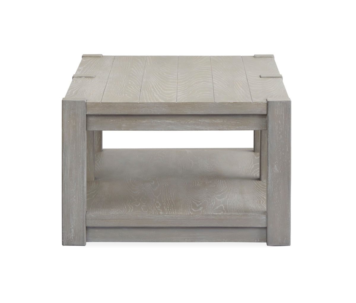 Burgess - Rectangular Shelf Cocktail Table With Casters - Calico Gray
