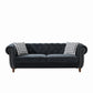 Chesterfield 3 And 2 Seater Upholstery Sofa With Roll Armrest & Nailhead Fabric Couch - view 4