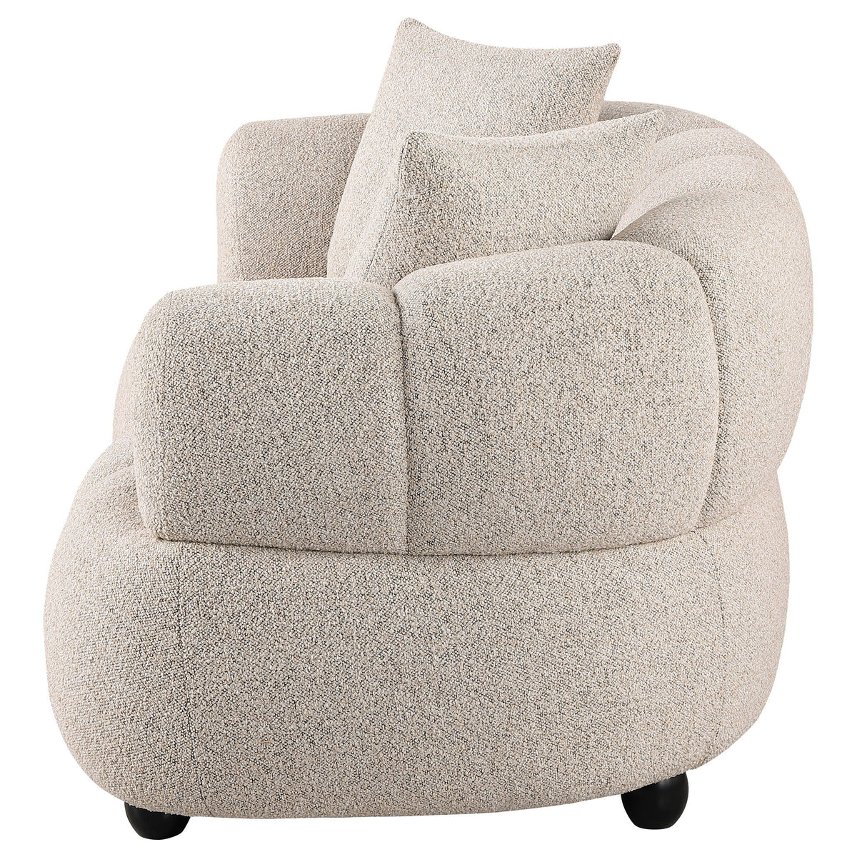 Whitney Contemporary Channel Tufted Woven Fabric Upholstered Loveseat - view 2