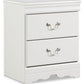 Anarasia - Two Drawer Night Stand - White