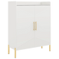 35.43 Inch White and Gold Shoe Cabinet