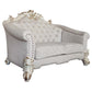 Vendome II - Loveseat With 4 Pillows - Two Tone Ivory Fabric & Antique Pearl