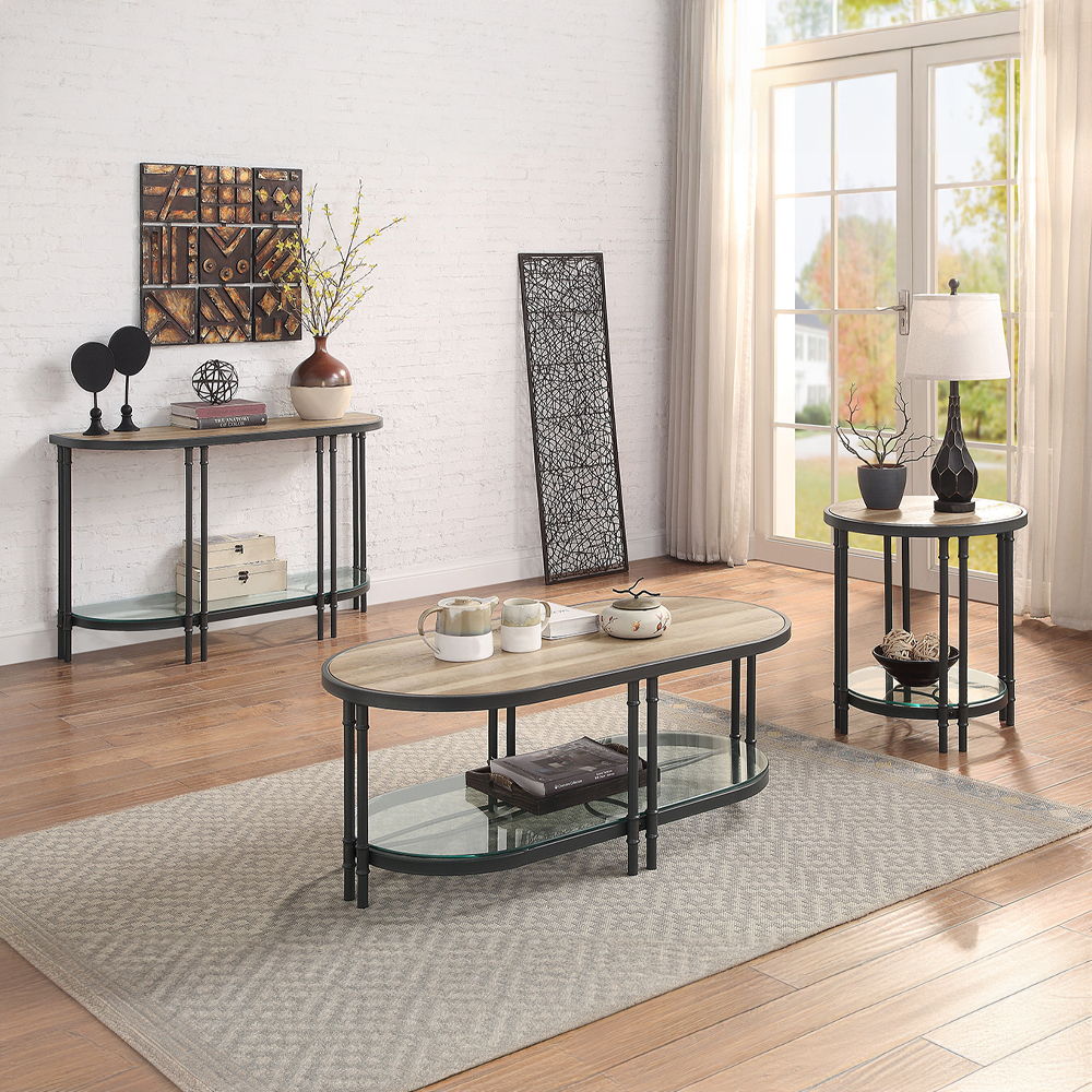 Brantley - Coffee Table - Oak & Sandy Black