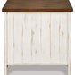 Wystfield - Rectangular End Table - 2 Doors - White / Brown
