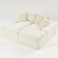 White Turtle Velvet Double Chaise Lounge