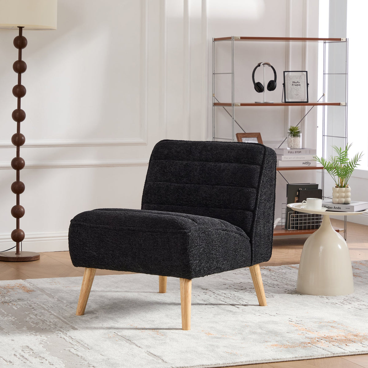 24.4" Wide Modern Upholstered Armless Chair