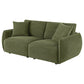 Elysia Chenille Upholstered Modular Lounge Loveseat Green - view 3