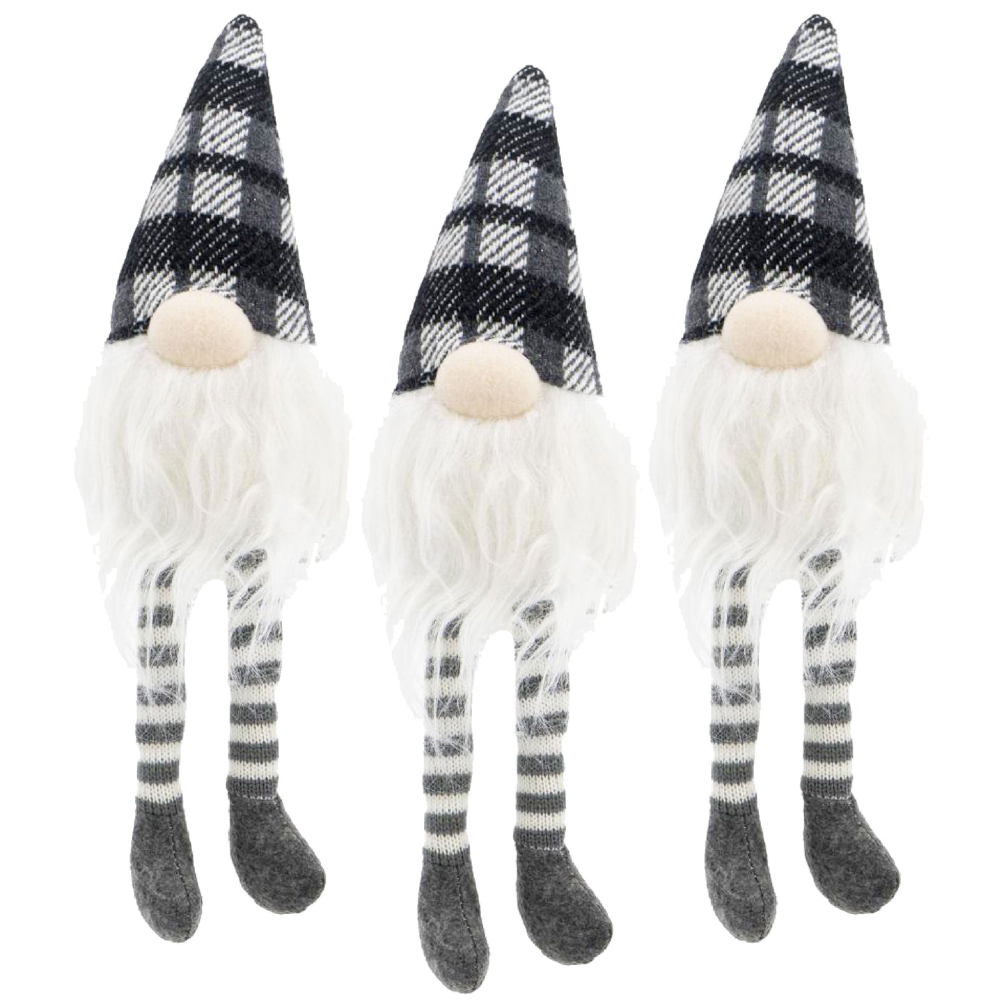 3-Piece Fabric Sitting Gnome Set