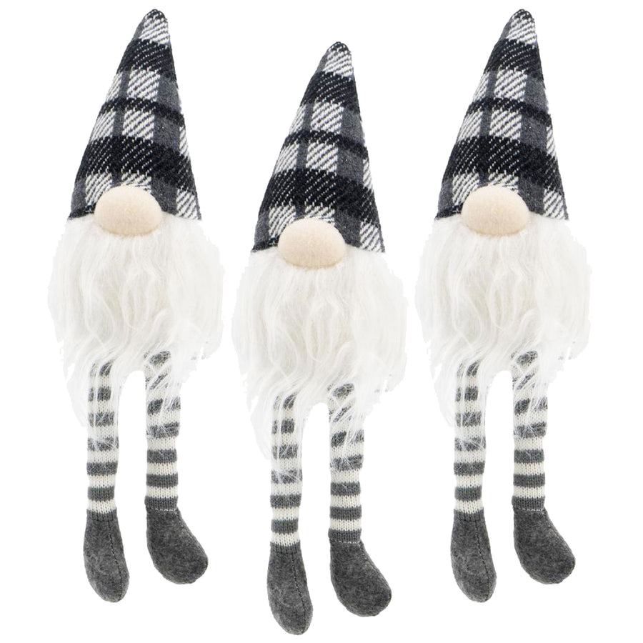 3-Piece Fabric Sitting Gnome Set