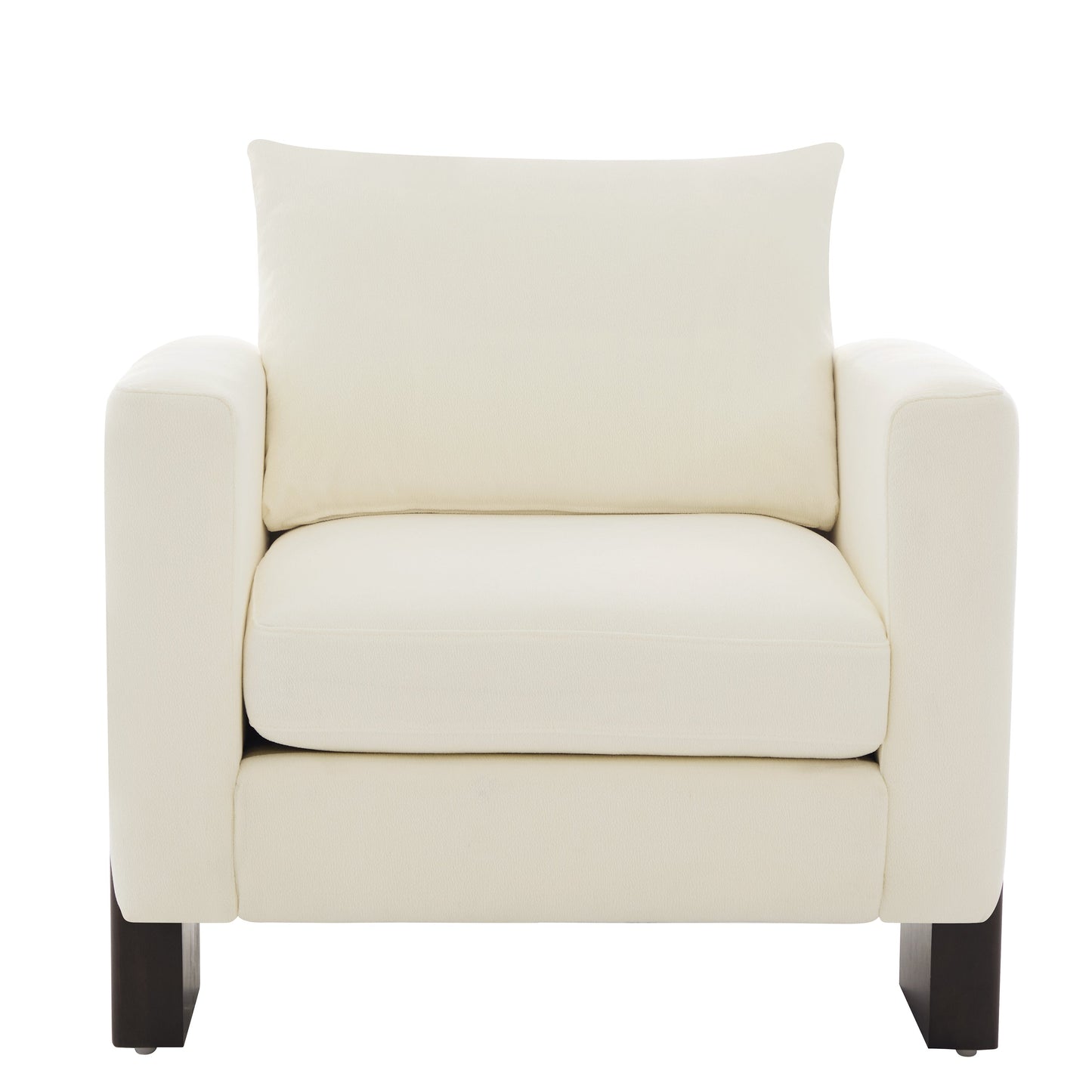 Modern Accent Chair with Rubberwood Legs