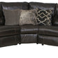 Como - 5 Piece Italian Leather Match Reclining Sectional