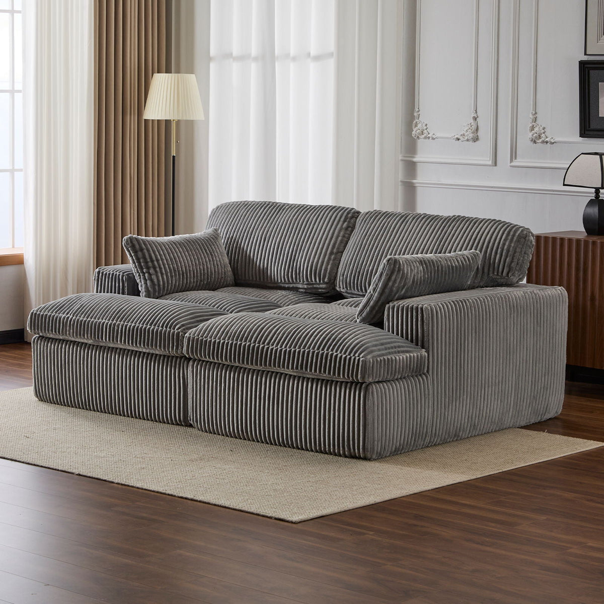 Double Chaise Lounge Chair, Oversized Upholstered Sleeper Cloud Couch - view 6