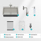 30" Drop-in Kitchen Sink with Pull-out Faucet and Soap Dispenser
