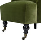 Eloise 30" Pleated Sock Arm Accent Armchair, Olive