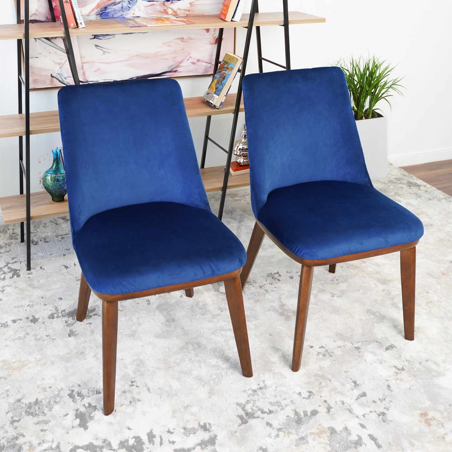 Clove Navy Blue Velvet Dining Chair Set of 2