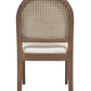 Panama 18.5" Curved Cane Rattan Side Dining Chair, Set of 2