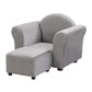 Kids Recliner Chair, Kids Upholstered Couch With Ottoman - Gray - view 4