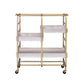 Vorrik Gold & White Washed Finish Serving Cart