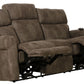 Tranquility - Power Headrest Power Lay Flat Reclining Sofa With DDT / CR3 Heat / Massage / Lumbar - Pewter