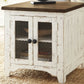 Wystfield - Rectangular End Table - 2 Doors - White / Brown