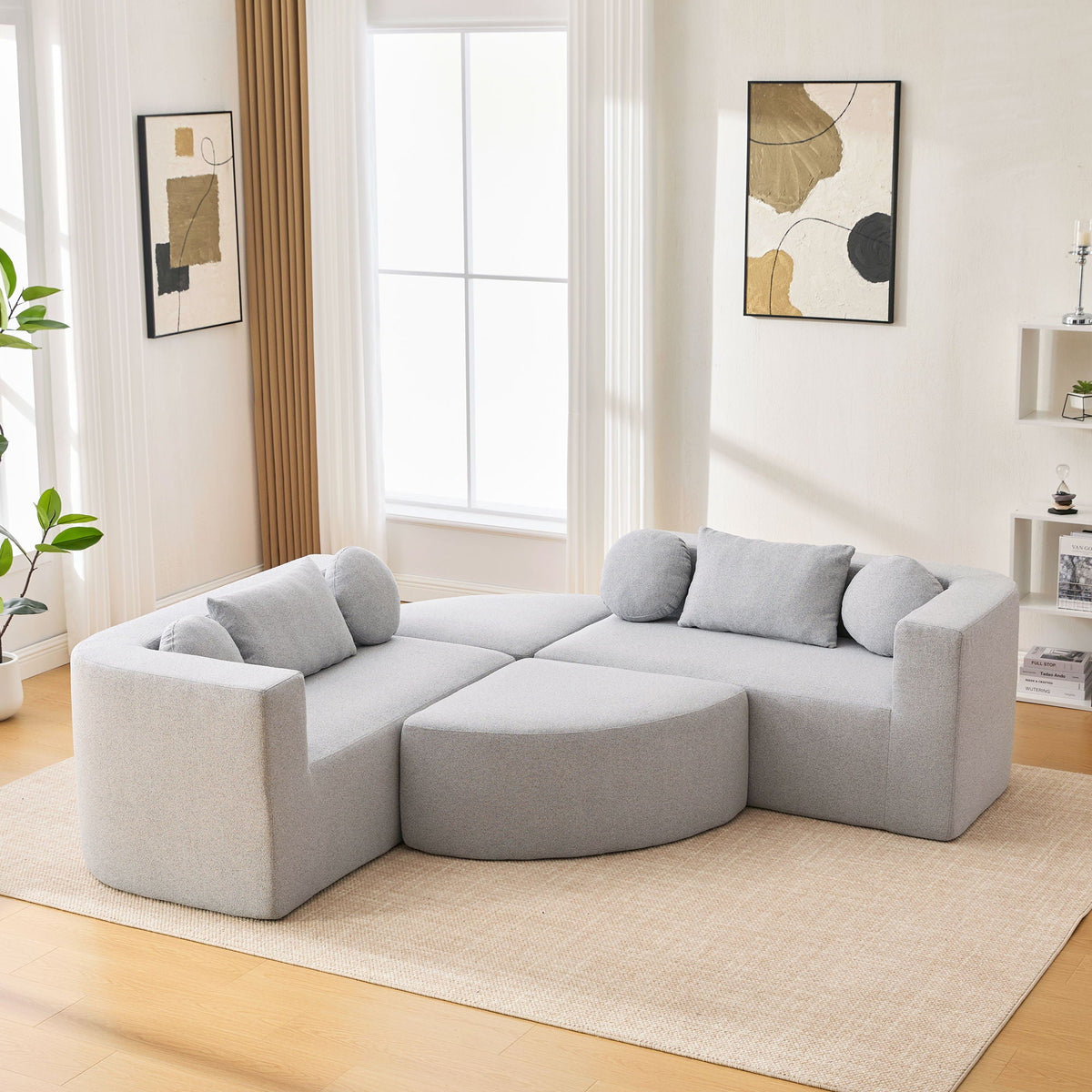 Boneless - Couch Modular Sectional Sofa With Deep Seating And Curved Design - view 8