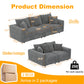 82.7" Plush Corduroy 3-Seat Sofa