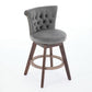 26" Counter Height Bar Stools Set of 2 with 360° Swivel and Velvet Upholstery