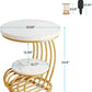 19.68" Modern Round End Table with 2-Tier Storage