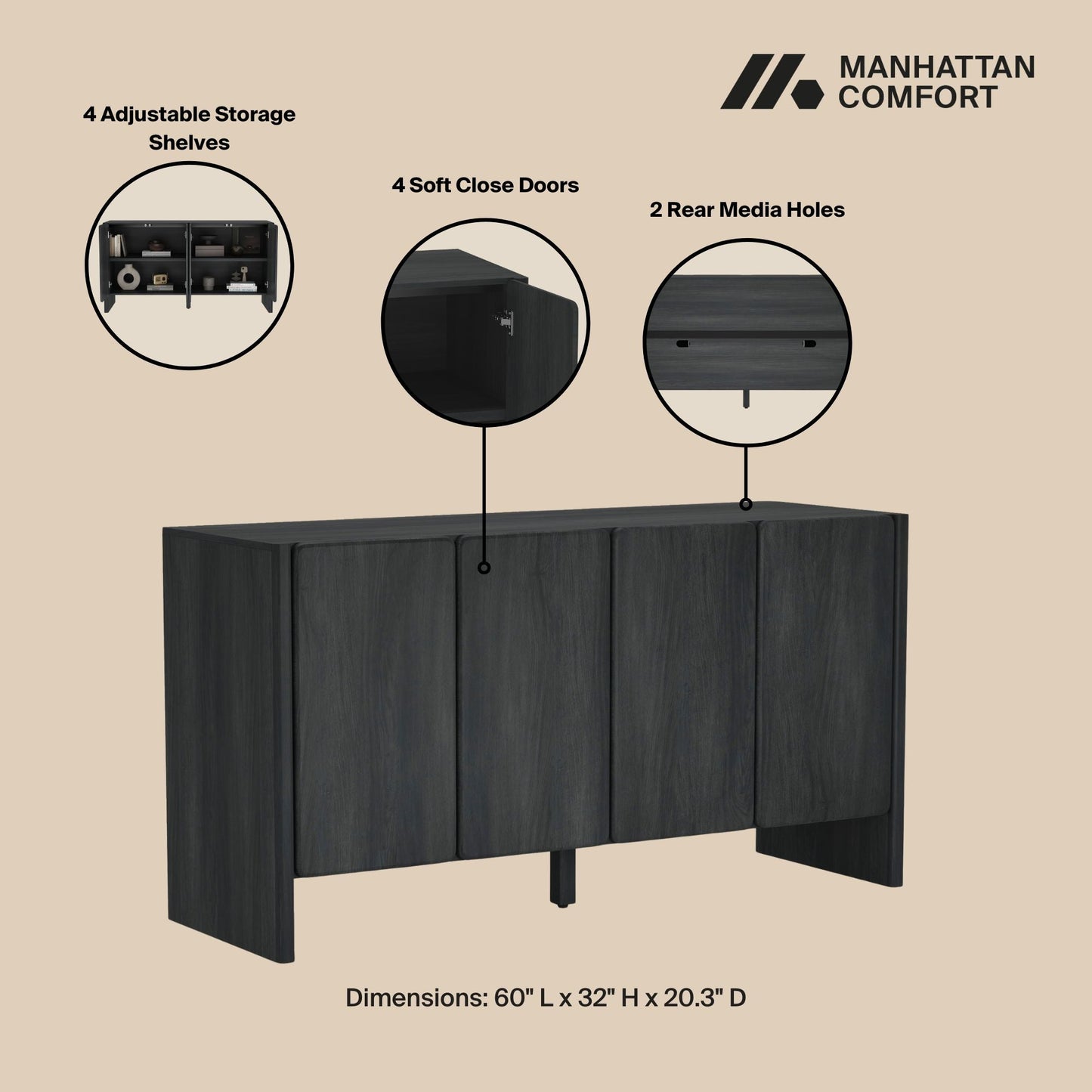 Linda 60" Sideboard