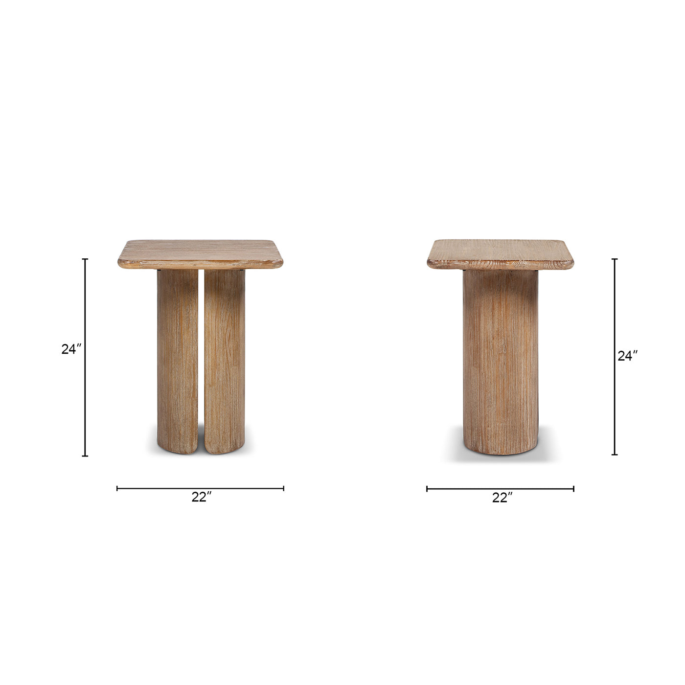 Sonoma 22" Square Pedestal Side Table - Rustic Greige