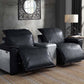 Misezon - Power Motion Recliner - Black Top Grain Leather & Aluminum