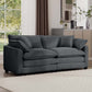 Modern 2 Seater With 4 Pillows, Upholstered Deep Seating Loveseat - view 9