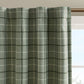 Plaid Rod Pocket and Back Tab Curtain Panel with Fleece Lining Green 50x84