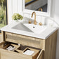 30-Inch Bathroom Vanity: Handwoven Rattan Doors, Solid Wood Legs & Resin Basin