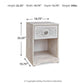 Paxberry - One Drawer Night Stand - Open Cubby - Whitewash