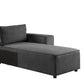 Silvester - Modular Chaise With 2 Pillows - Gray Fabric