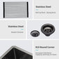30 Inch Undermount Sink - Gunmetal Finish