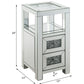 Noralie - 24" Accent Table - Clear Glass, Mirrored & Faux Diamonds