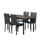 Furniture 5 Piece Metal Dinette Set with Faux Marble Top
