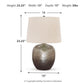 Magalie - Metal Table Lamp  - Antique Silver Finish
